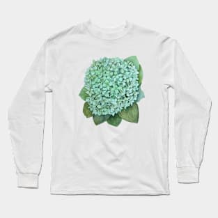 Watercolor Green  Hydrangea Long Sleeve T-Shirt